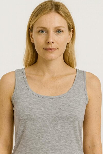 Jewia 432 Gray Melange Round Neck Lycra Cotton T-Shirt