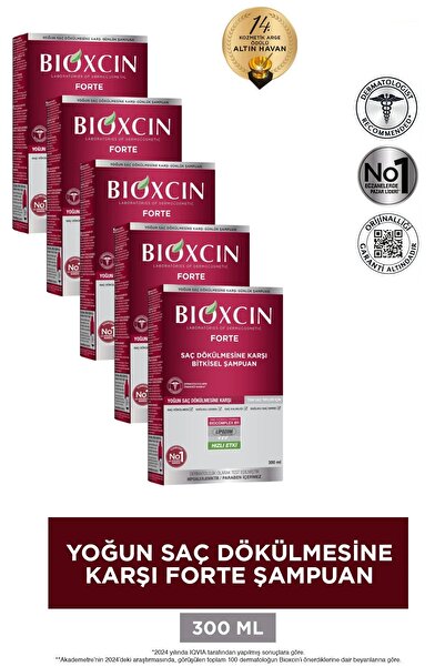 Bioxcin Forte Saç Dökülmesine Karşı 5'li Şampuan 300 Ml