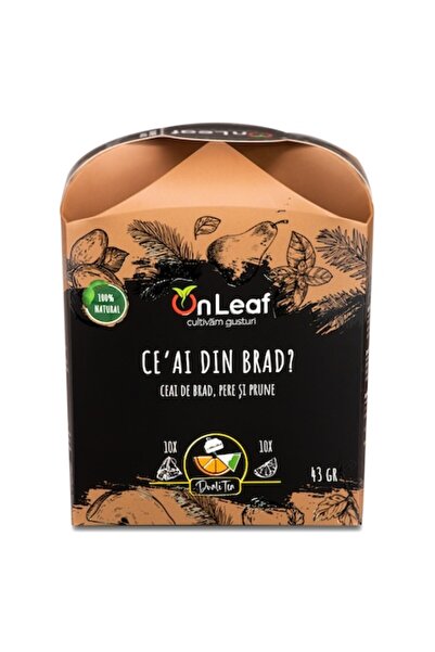 On Leaf Fir, Pear and Prune Tea, OnLeaf, 10 tea bags and 10 pieces of dehydrated fruit, 43 g