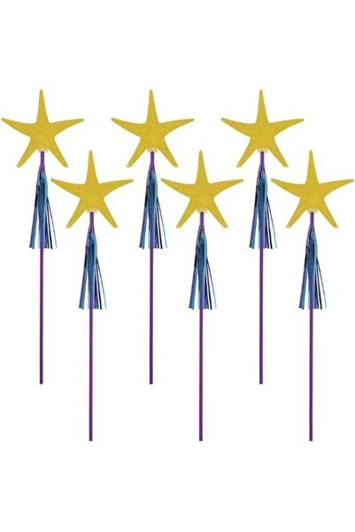 Generic amscan 341975 Starfish Glitter Wands - 6 Pcs Mermaid Wishes
