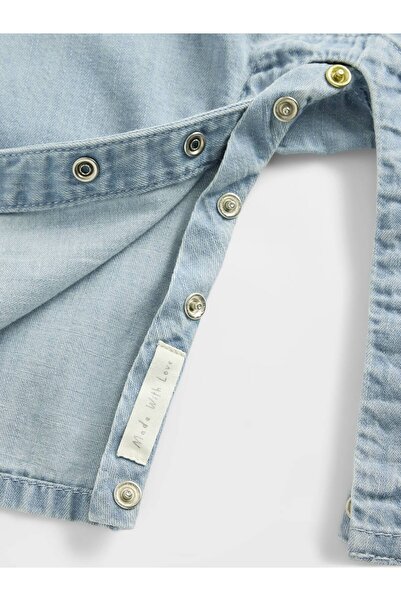 GAP Bebek Mavi Denim Volanlı Tek Parça