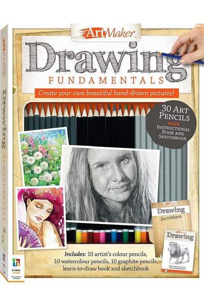 Generic Hinkler Art Maker Drawing Fundamentals Kit includes 30 Art Pencils, I...