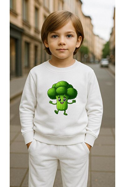 playwear Παιδικό Φούτερ Σετ με στάμπα ΜΠΡΟΚΟΛΙ Για Κορίτσια και Αγόρια με Λαι...