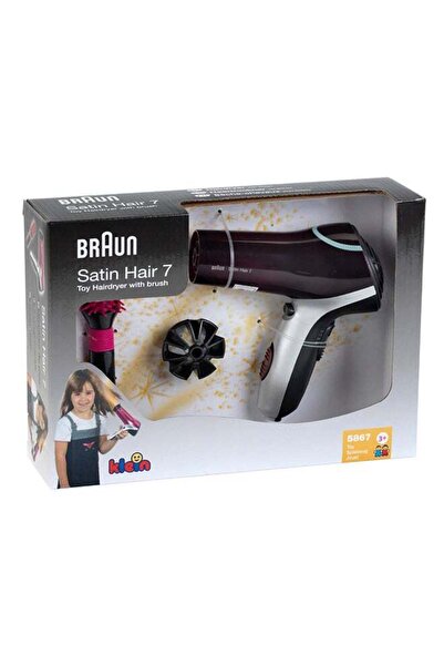 Generic Klein Toys Braun Satin Hair 7 Hairdryer With Free Brush Toy, Hair Blower/ Dryer, Gift Toys For Girl