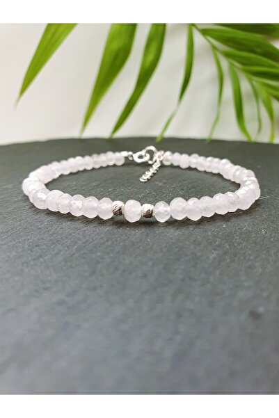 Abundo Bratara din jad alb si argint 925, 17 cm
