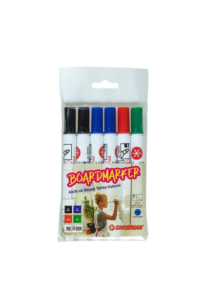 Snowman Akıllı ve Beyaz Tahta Kalemi Doldurulabilir 6lı Set 2