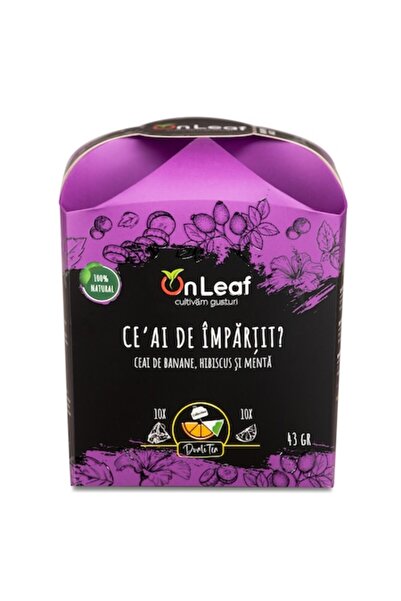 On Leaf Banana, Hibiscus & Mint Tea, OnLeaf, 10 Tea Bags + 10 Dried Fruit Pieces, 43 g