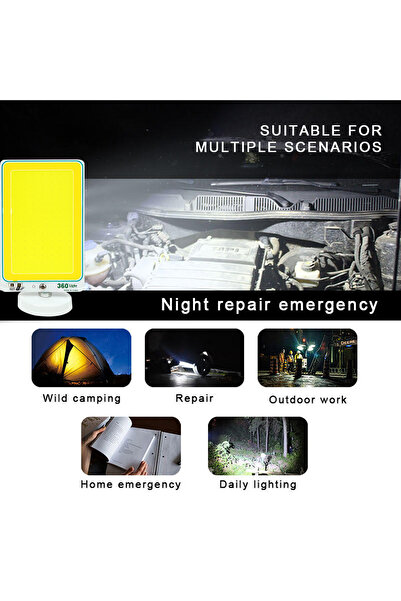 Generic 360° Light 150W Lightweight Portable LED Work Light, Emergency Lamp for Car Repair,Camping, Travel