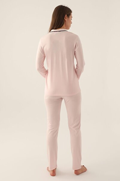 Pierre Cardin Boxed Women's Pajama Set Suitable for Dowry, 50% Modal 50% Cotton, Uzunkol Transitional Women P