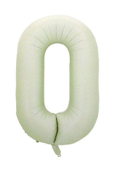 Generic Foil Number Balloon 16" No.0 Cream Color
