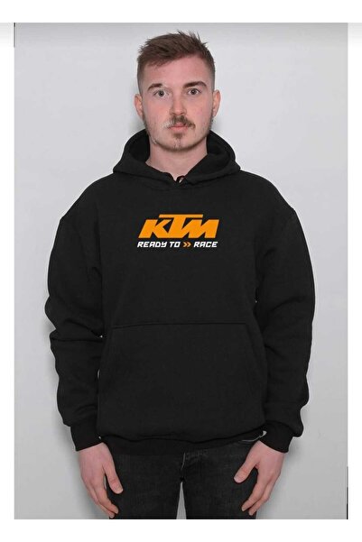 Hunors Sportswear & Company سويت شيرت Ktm مطبوع موديل للجنسين من القطن بغطاء رأس