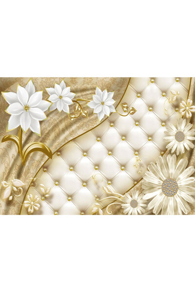 VIODESIGN Fototapet abstract Flori Albe, autoadeziv, multicolor, 250 x 400 cm