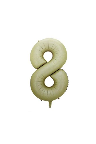 Generic 16 Inch Foil Number Balloon Elegant Oat Colored No. 8, Perfect for Bi...