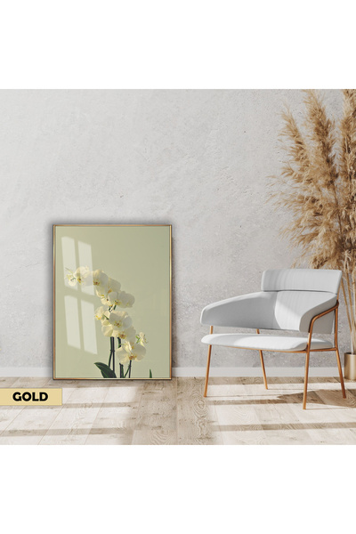 Harikabirev Hari̇kabi̇rev | Soft | Pean Green-White Orchid Model | Framed Gla...