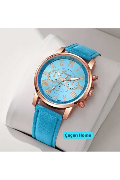 ÇEÇEN HOME Stylish Women Wristwatch Roman Numeral Watch Faux Leather