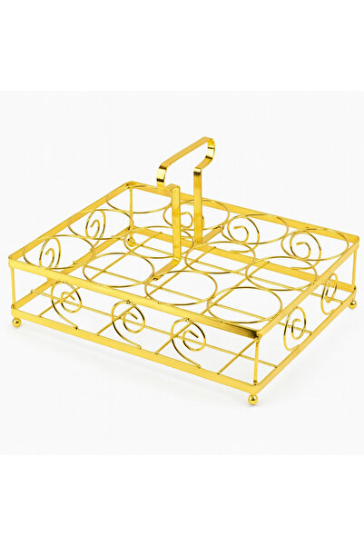 GENERAL Gold metal glass holder stand – holds 12 glasses