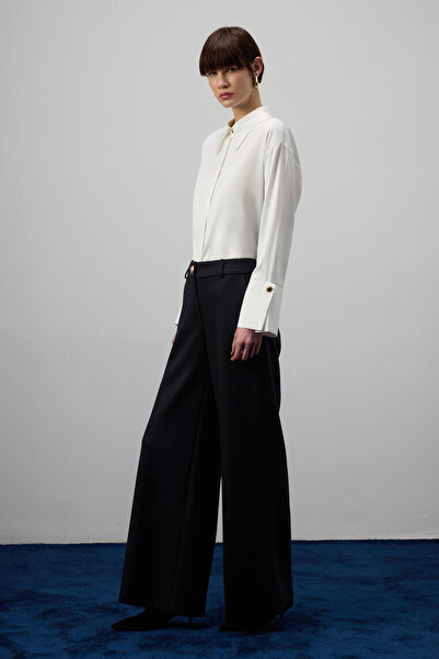 Touché Privé Wide-Leg Wool Blend Pants