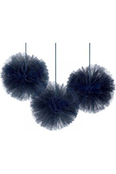 Generic Navy Bride Deluxe Fluffy Tulle Decorations 12in, 3pcs