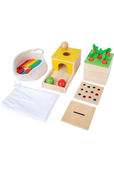 Generic Coin And Peg Wooden Montessori Box Learning Toys For 1+ Year Kids