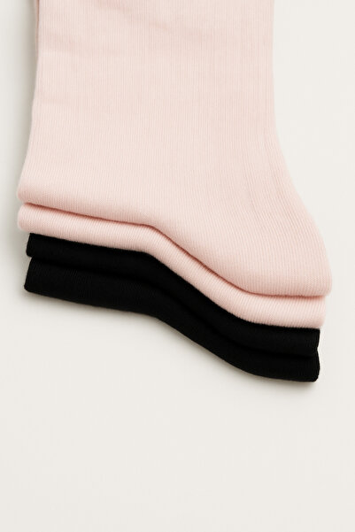 MEM SOCKS 2-пакет безшевни дамски чорапи от памук с подплата от флийс и десен „Дерби“