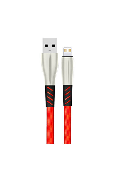 ceppark Myt09 S89 Metal Tip Lightning Cable iPhone Compatible 1m 2.4A - Red