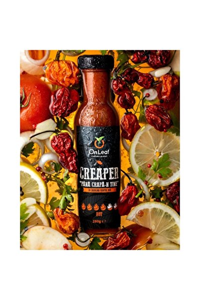 On Leaf Creaper Hot Sauce, Heat 4/6, with Carolina Reaper, On Leaf, 280 g