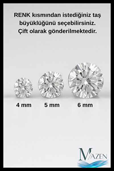 MAZEN Surgical Steel Single Stone Women Men Earrings |   Flat Model |   6 mm Stone |   316L Steel