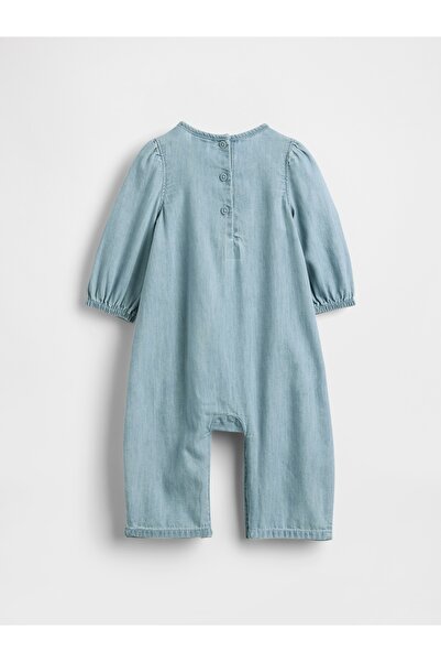 GAP Bebek Mavi Denim Volanlı Tek Parça