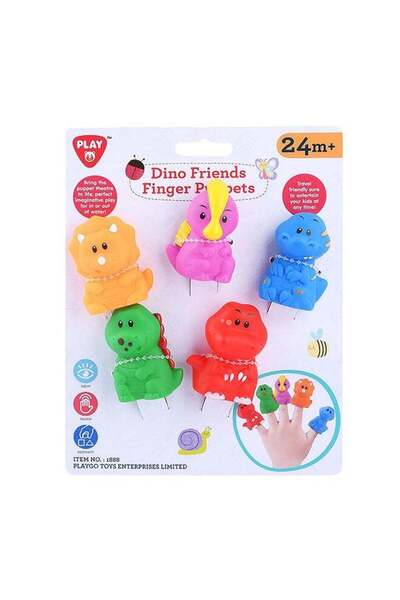 Generic Playgo Dino Friends Finger Puppets 5-Pack – Imaginative Pretend Play ...