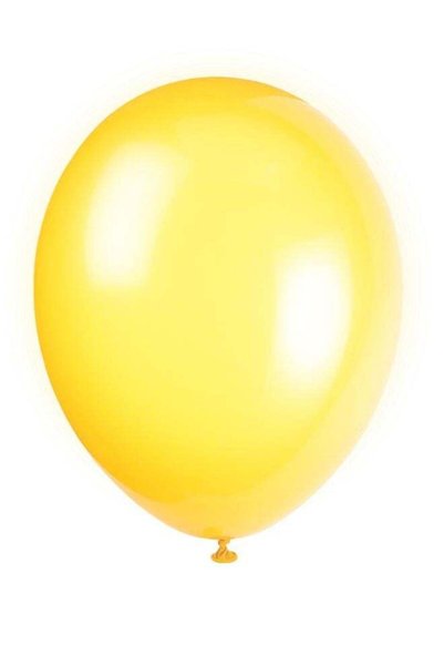 Generic 12" Pack Of 10 Yellow Balloons