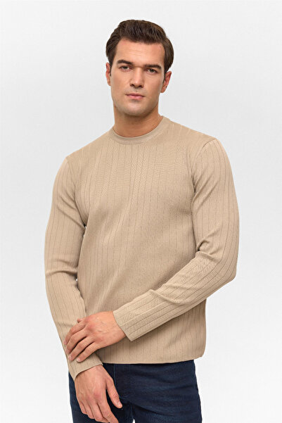 SÜVARİ Patterned O Neck Long Sleeve Tricot Men's Sweater Tr2013700482