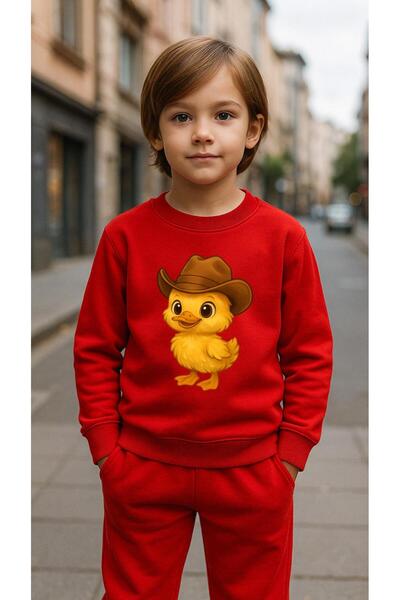 playwear Παιδικό Φούτερ Σετ Ρούχων FOTER ÖRDEK με στάμπα για κορίτσια και αγό...