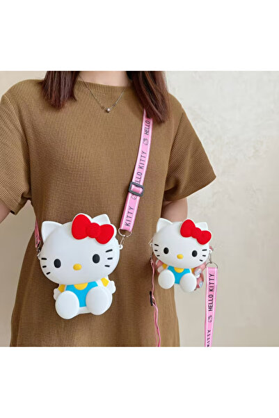 BABUN Ayarlanabilir Askılı Silinebilir Silikon Büyük Hello Kitty Kız Çocuk Om...