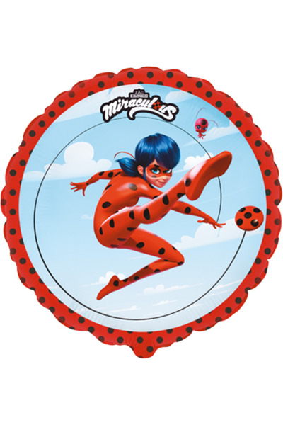 Flexmetal Balon folie Jumping Miraculous/Ladybug rotund 45cm