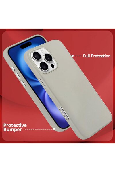 Margoun Leather Slim Case for iPhone 16 Pro Max with Camera Lens Protection (Gray)