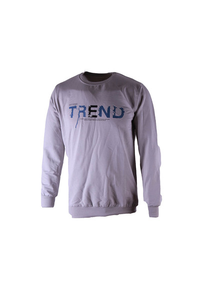 trender 0 Collar 2 Thread Gray Men's Sweatshirt Trend Print