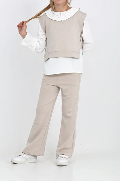 MODANINO Girl's 3-Piece Set (Pants+Vest+Blouse) 12430