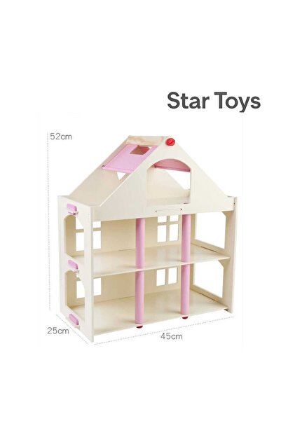STAR TOYS Wooden Dollhouse for Children - 3 Floors