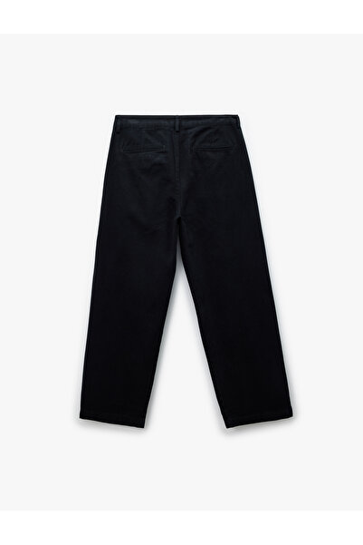 Koton Παντελόνι από βαμβακερό πλισέ με κουμπιά, άνετο και καλοφιλτραρισμένο