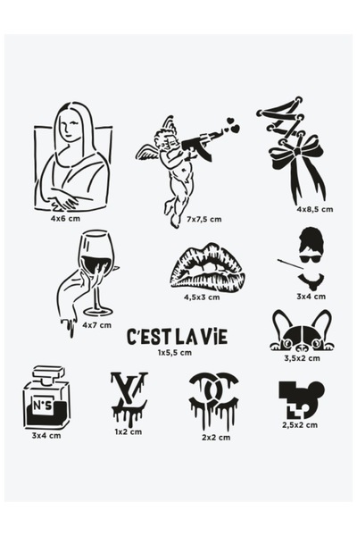 ONE SPRAY TATTOO Paris temporary tattoo stencil