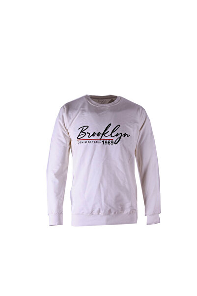 trender 2 İp Ecru Men's Sweatshirt Brooklyn 0 Collar