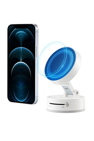 Dali Magnetic Car Phone Holder with Suction Cup, Foldable & Retractable, 360° Rotating - White