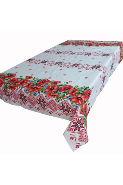Blusmart Fata de masa model traditional, din bumbac, imprimeu cu maci
