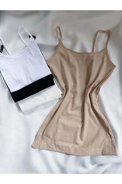 Bluezoni Women's Corded Fabric Cotton Undershirts Economical Pack of 4