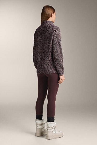 Oysho Twisted knit jacket with high collar