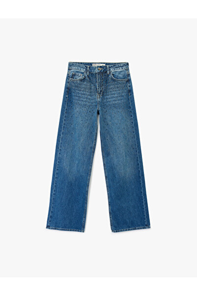 Koton Джинси з широкими штанинами, кишенями та каменями - Wide Leg Jeans