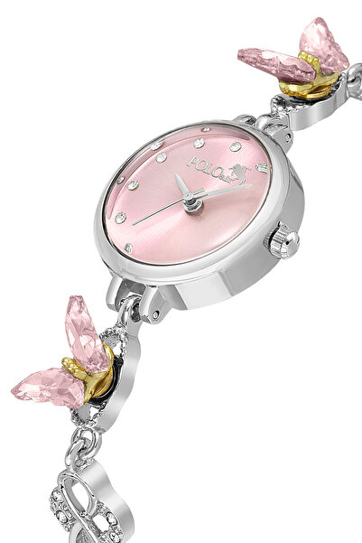 Polo Air Kelebek Çark Kadın Kol Saati Gümüş Pembe Renk PL-1579B2x