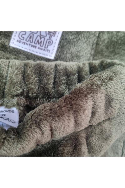 Uğur bebe Khaki Green Ultra Soft Fleece Hooded Set – Warm, Modern and Premium Comfort”