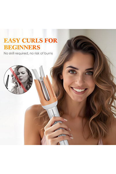 Generic Hair Curler Portable Hair Styler Fast Heating Temperature Display Auto Hair Curling Iron