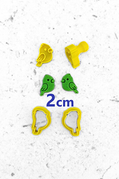 WE3D Cute Bird Polymer Clay Ceramic Dough Mold and Stamp Set - 2cm